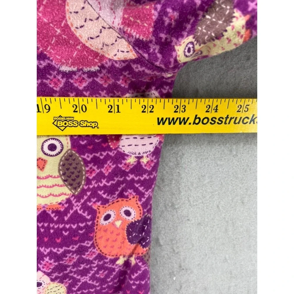 Nick &‎ Nora Pajama Top Womens Sz XL Sleepwear Purple Owl Flannel Button Up